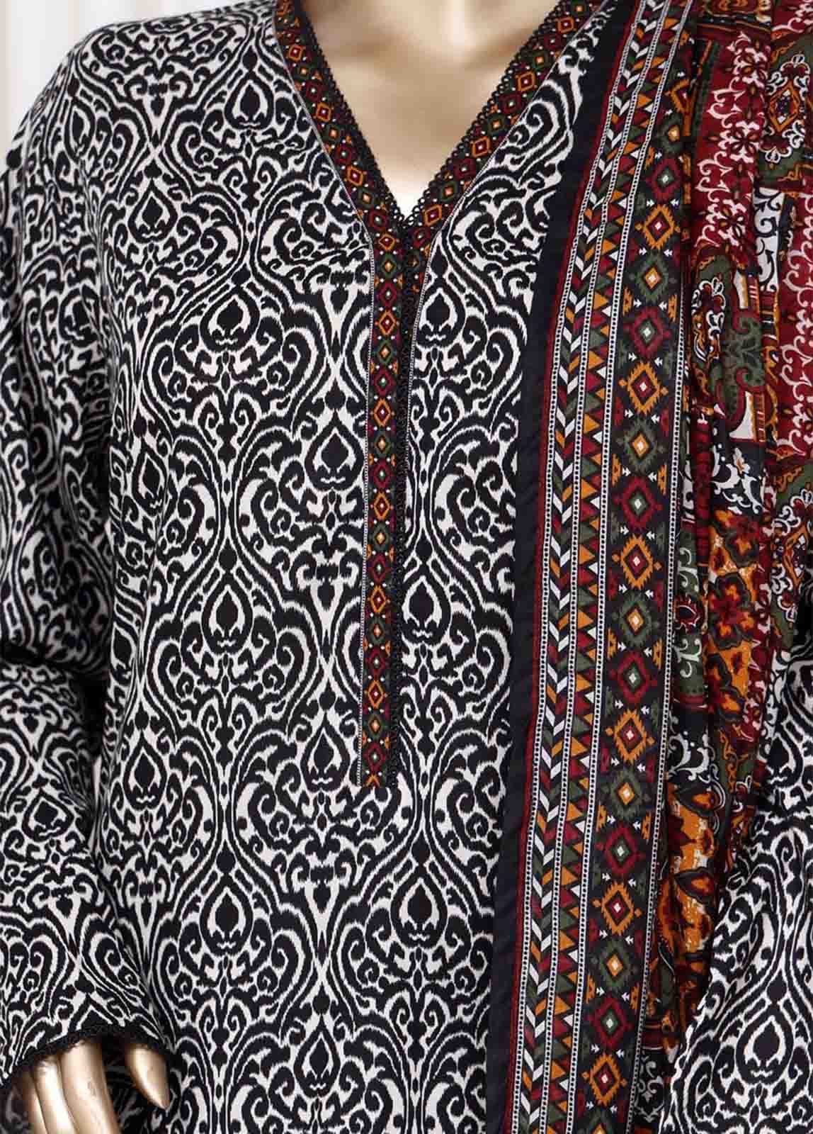 Bin Saeed Fabric - WC-2525- 3 Piece Printed Cotton Stitched Suit