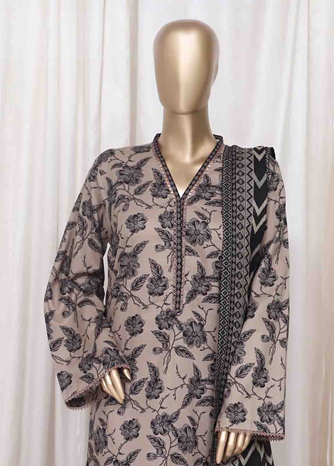 Bin Saeed Fabric - WC-2526- 3 Piece Printed Cotton Stitched Suit
