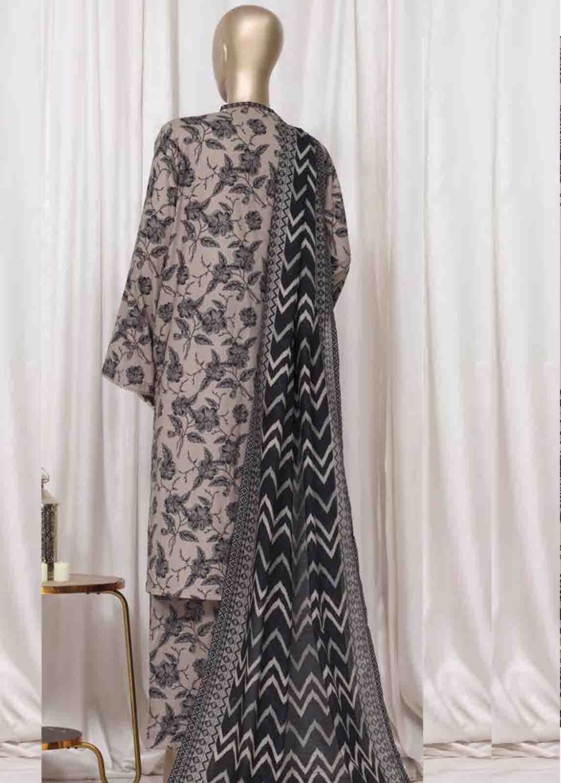 Bin Saeed Fabric - WC-2526- 3 Piece Printed Cotton Stitched Suit