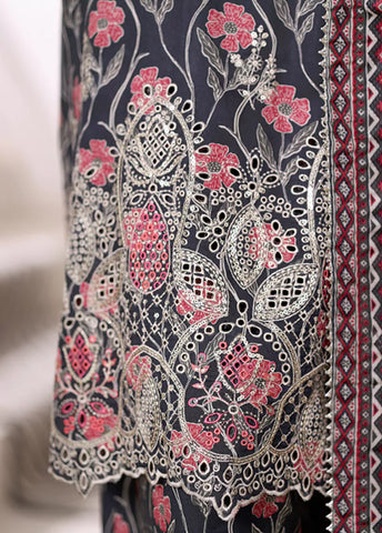 3 Piece Embroidered MultiColor Cotton Suit with Farshi Shalwar & Dupatta