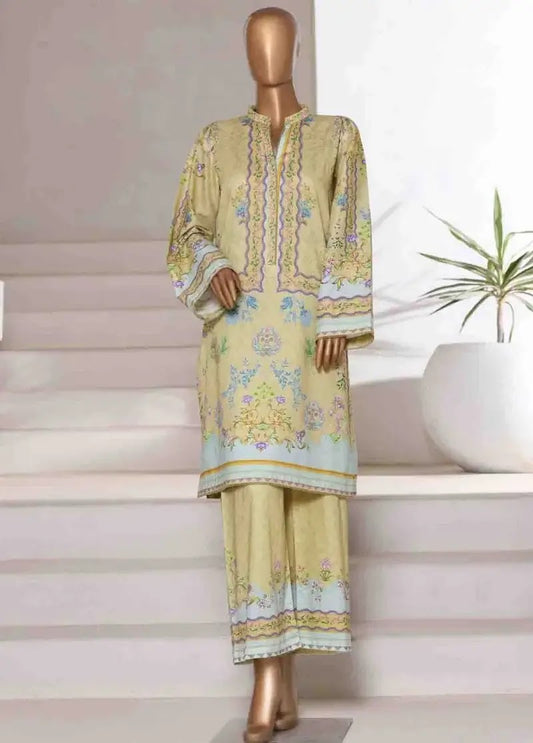 Bin Saeed Fabric - WC-2545- 2 Piece Printed Cotton Stitched Co Ords