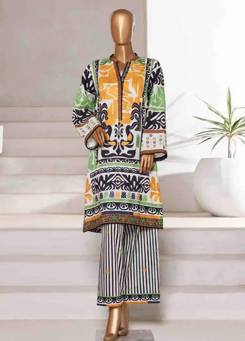 Bin Saeed Fabric - WC-2548- 2 Piece Printed Cotton Stitched Co Ords