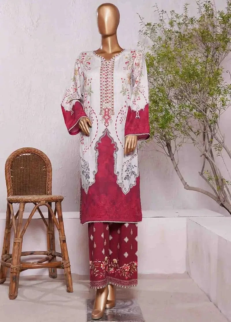 Bin Saeed Fabric - WC-2552- 2 Piece Printed Cotton Stitched Co Ords