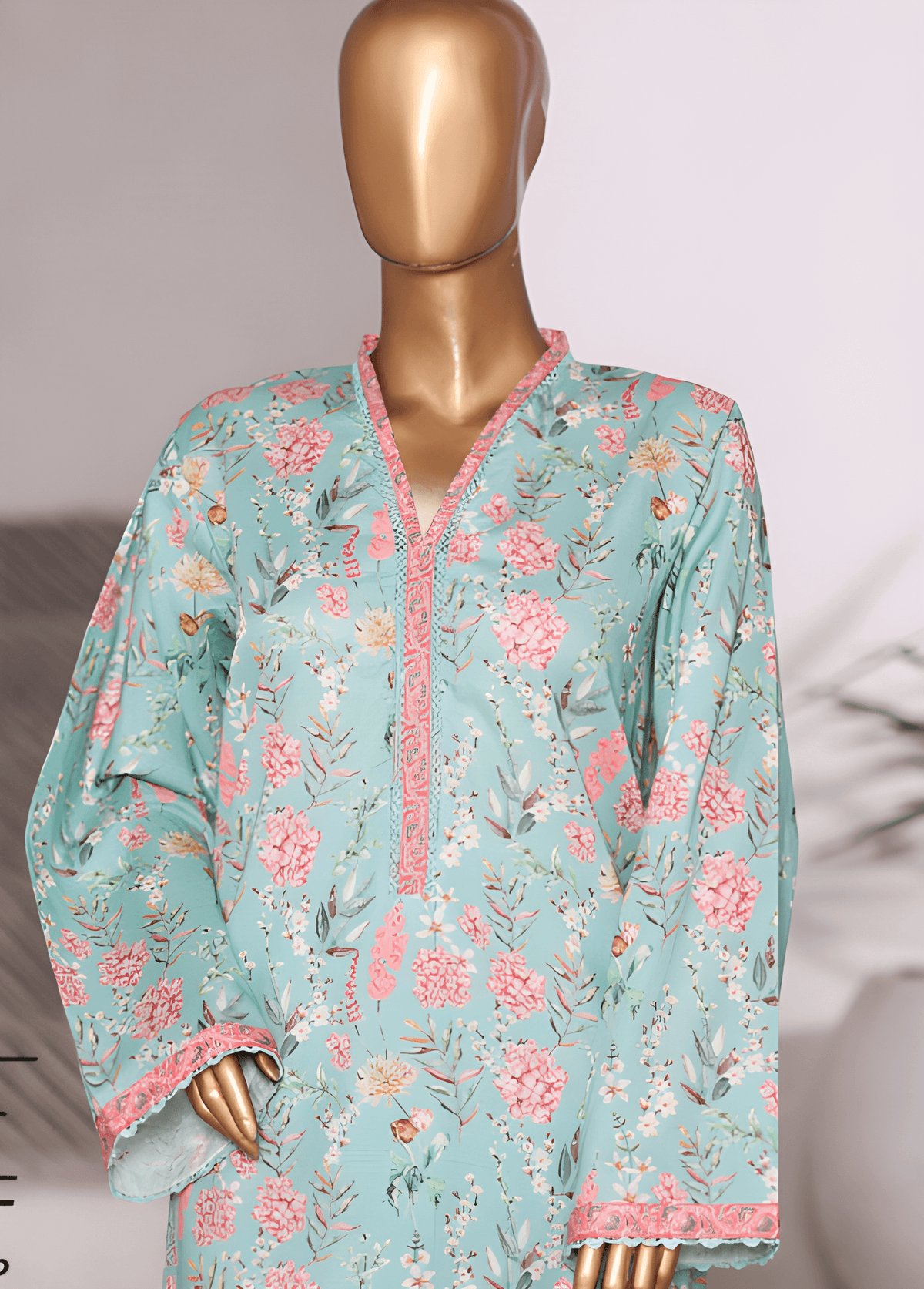 WC-2556-2- 2 Piece Printed Cotton Stitched Co Ords