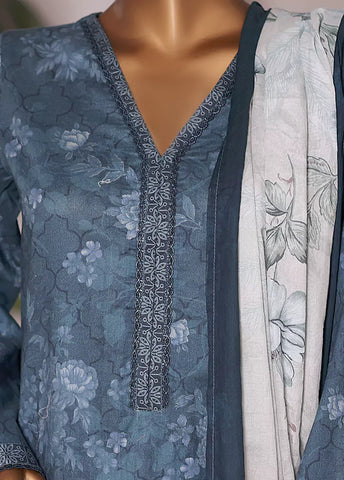 WC-2576- 3 Piece Printed Cotton Stitched Suit