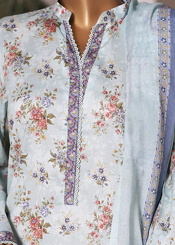 WC-2580- 3 Piece Printed Cotton Stitched Suit