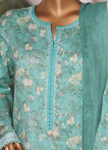 WC-2582- 3 Piece Printed Cotton Stitched Suit