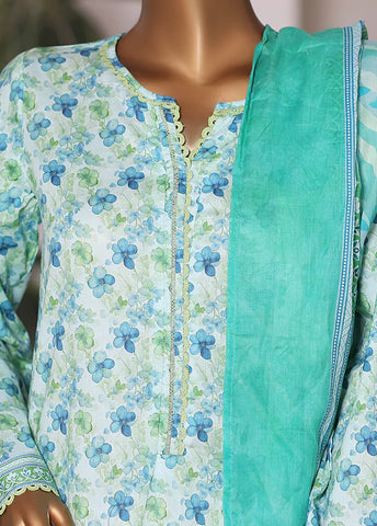 WC-2587- 3 Piece Printed Cotton Stitched Suit
