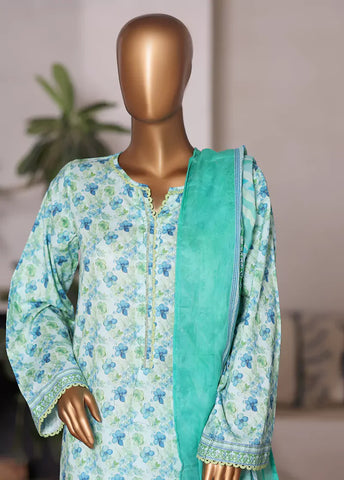 WC-2587- 3 Piece Printed Cotton Stitched Suit