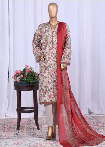 WC-2589- 3 Piece Printed Cotton Stitched Suit