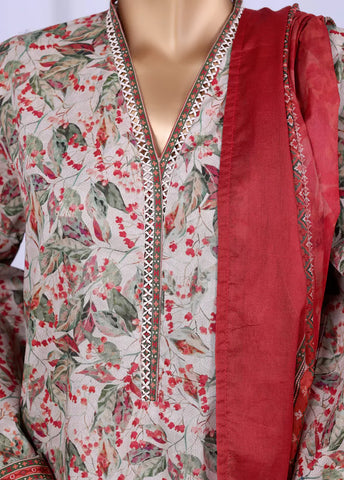 WC-2589- 3 Piece Printed Cotton Stitched Suit