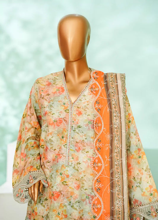3 Piece MultiColor Chikankari Lawn Shirt with Trouser & Embroidered Dupatta