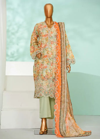 3 Piece MultiColor Chikankari Lawn Shirt with Trouser & Embroidered Dupatta