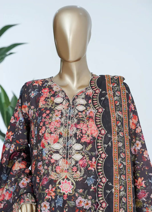3 Piece MultiColor Embroidered Lawn Shirt with Trouser & Embroidered Dupatta