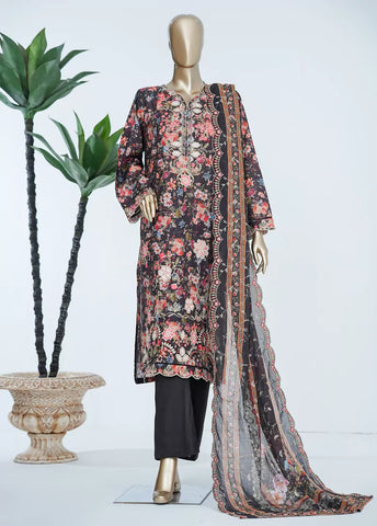 3 Piece MultiColor Embroidered Lawn Shirt with Trouser & Embroidered Dupatta