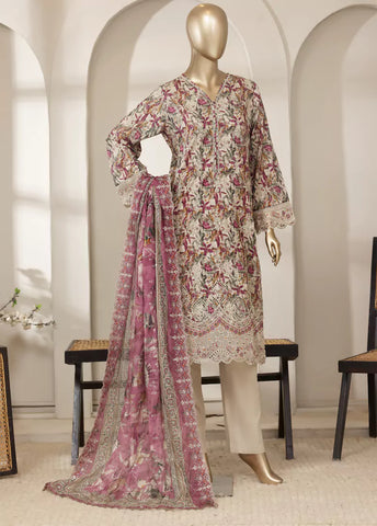 3 Piece MultiColor Embroidered Lawn Shirt with Trouser & Embroidered Dupatta