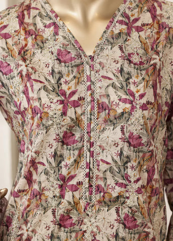 3 Piece MultiColor Embroidered Lawn Shirt with Trouser & Embroidered Dupatta