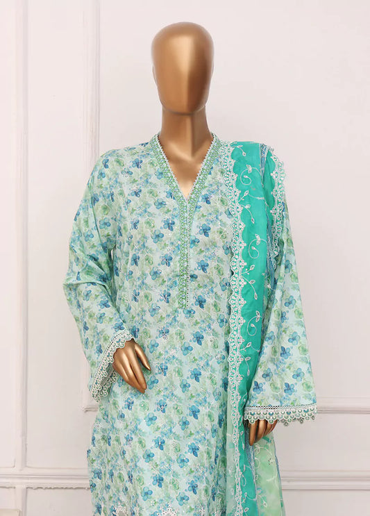 3 Piece MultiColor Embroidered Lawn Shirt with Trouser & Embroidered Dupatta