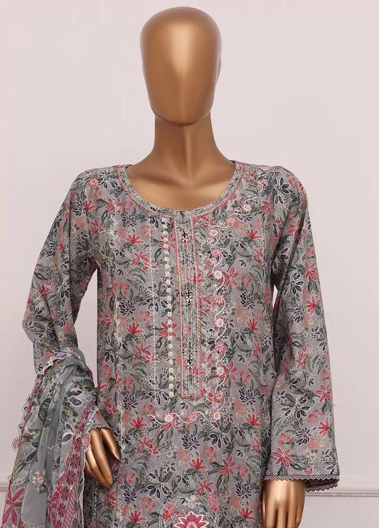 3 Piece MultiColor Embroidered Lawn Shirt with Trouser & Embroidered Dupatta