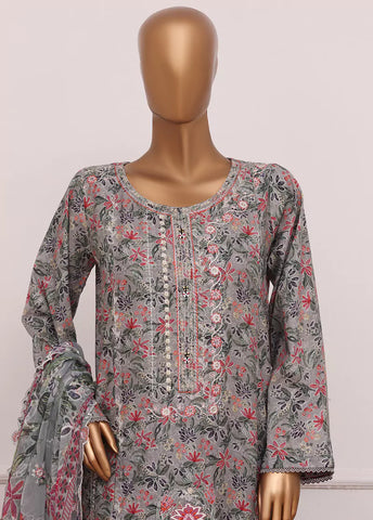 3 Piece MultiColor Embroidered Lawn Shirt with Trouser & Embroidered Dupatta