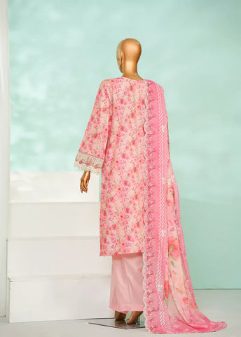 3 Piece Flamingo Pink Color Chikankari Lawn Shirt with Trouser & Embroidered Dupatta
