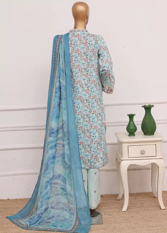 3 Piece MultiColor Embroidered Lawn Shirt with Trouser & Embroidered Dupatta