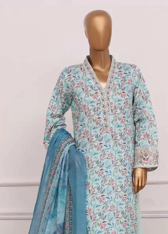 3 Piece MultiColor Embroidered Lawn Shirt with Trouser & Embroidered Dupatta