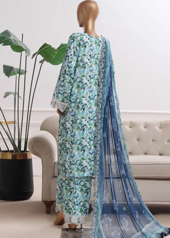 3 Piece MultiColor Embroidered Lawn Shirt with  Embroidered Trouser & Dupatta