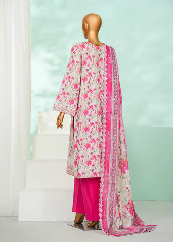 3 Piece Pink Color Chikankari Lawn Shirt with Trouser & Embroidered Dupatta