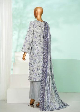 3 Piece Grey Color Chikankari Lawn Shirt with Trouser & Embroidered Dupatta