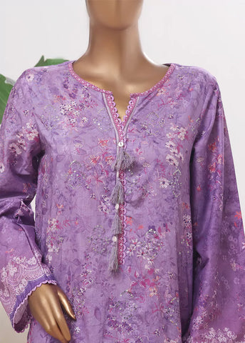 3 Piece Lilac Color Embroidered Lawn Shirt with Trouser & Embroidered Dupatta