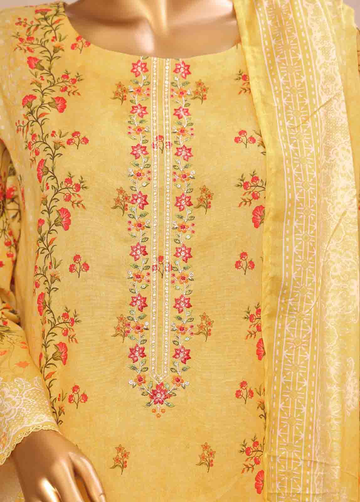 Bin Saeed Fabric - WC-28- 3 Piece Luxury Embroidered Stitched Suit