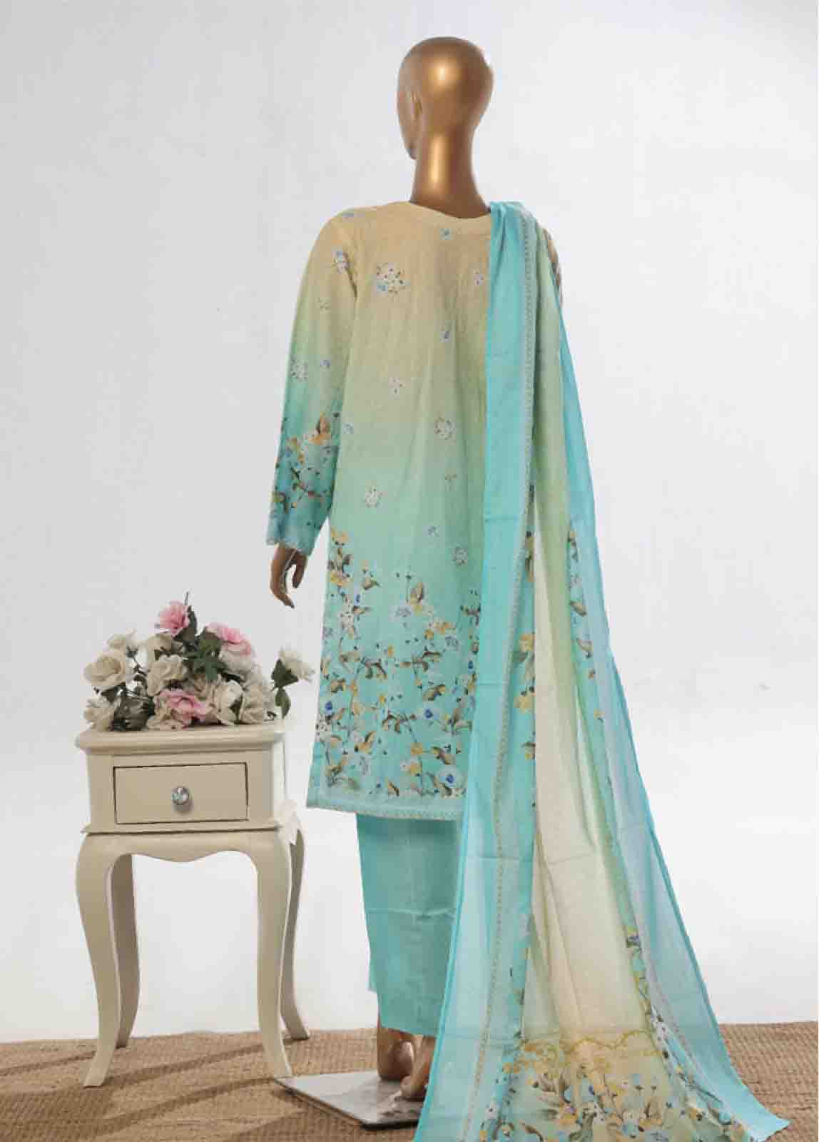 Bin Saeed Fabric - WC-31- 3 Piece Luxury Embroidered Stitched Suit