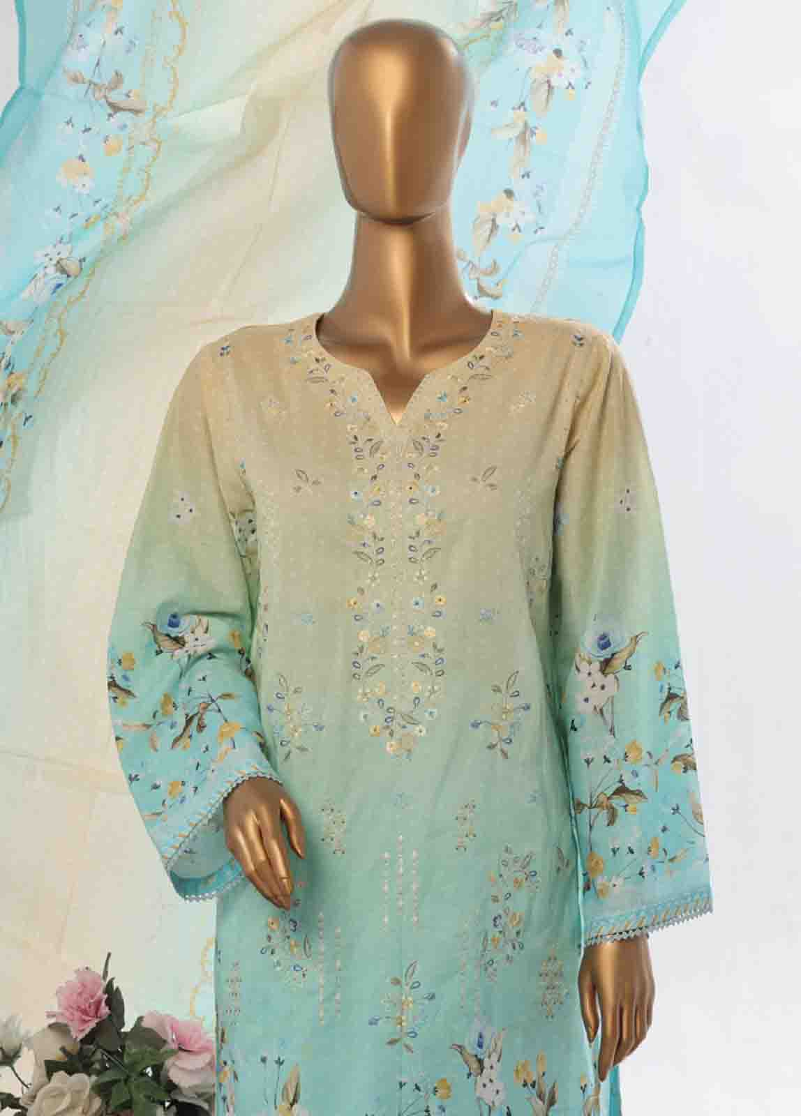 Bin Saeed Fabric - WC-31- 3 Piece Luxury Embroidered Stitched Suit