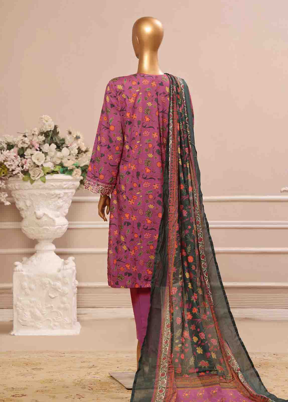 Bin Saeed Fabric - WC-38- 3 Piece Luxury Embroidered Stitched Suit
