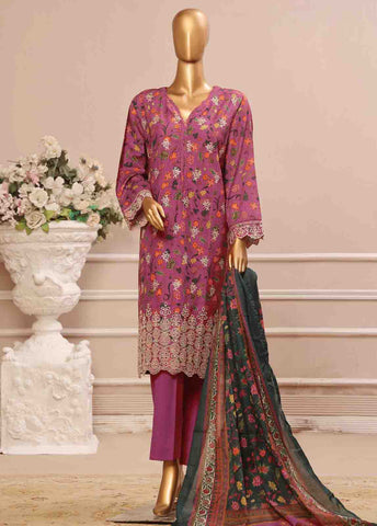 Bin Saeed Fabric - WC-38- 3 Piece Luxury Embroidered Stitched Suit
