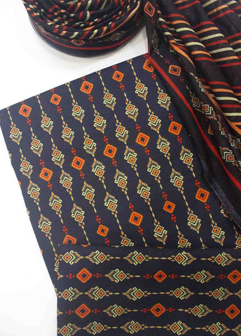 Bin Saeed Fabric - WC-R-002-3 Piece Cotton Printed UnStitched Suit
