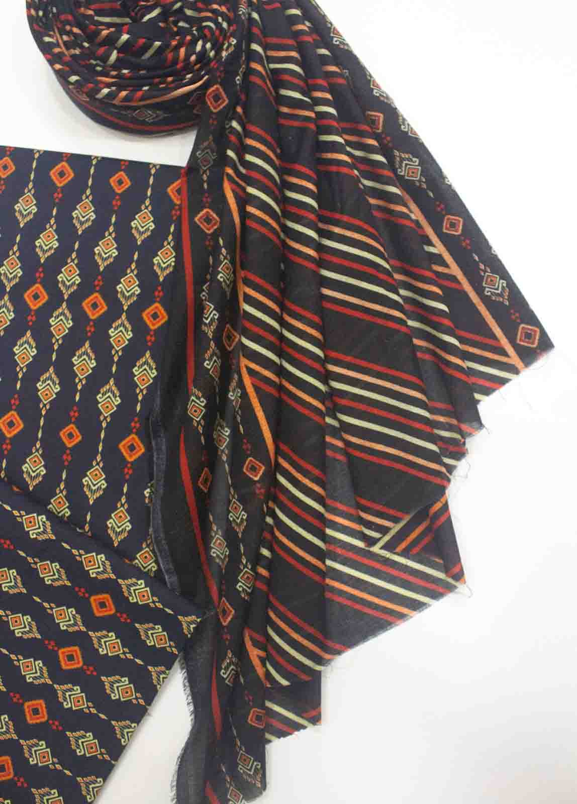 Bin Saeed Fabric - WC-R-002-3 Piece Cotton Printed UnStitched Suit