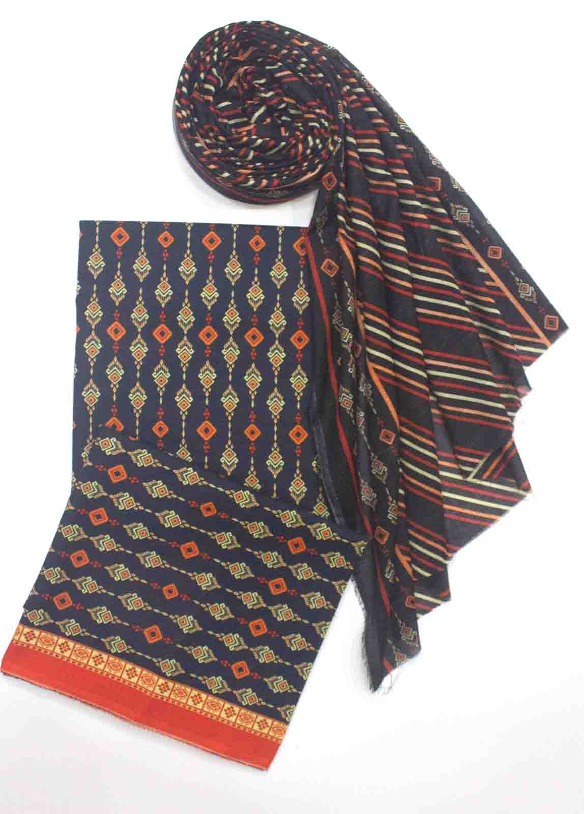 Bin Saeed Fabric - WC-R-002-3 Piece Cotton Printed UnStitched Suit