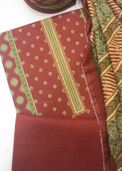 WC-R-010-3 Piece Cotton Printed UnStitched Suit