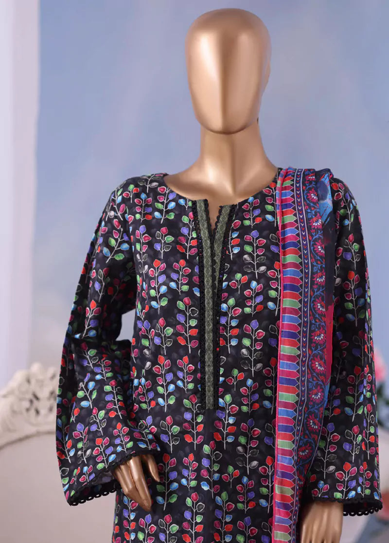 WCC-2537- 3 Piece Printed Cotton Stitched Suit