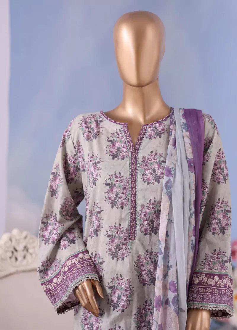 WCC-2540- 3 Piece Printed Cotton Stitched Suit