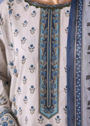 WCC-2541- 3 Piece Printed Cotton Stitched Suit