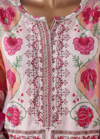 WCC-2544- 3 Piece Printed Cotton Stitched Suit