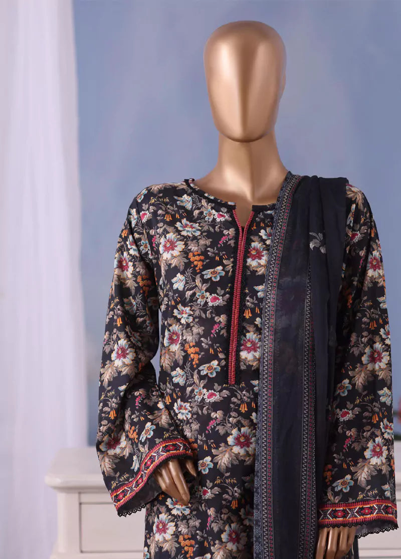 WCC-2557- 3 Piece Printed Cotton Stitched Suit