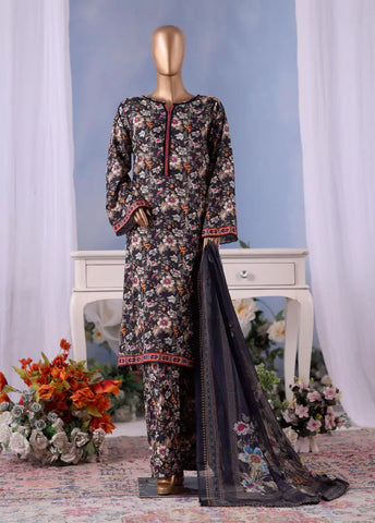 WCC-2557- 3 Piece Printed Cotton Stitched Suit