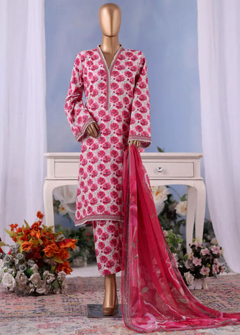WCC-2564- 3 Piece Printed Cotton Stitched Suit
