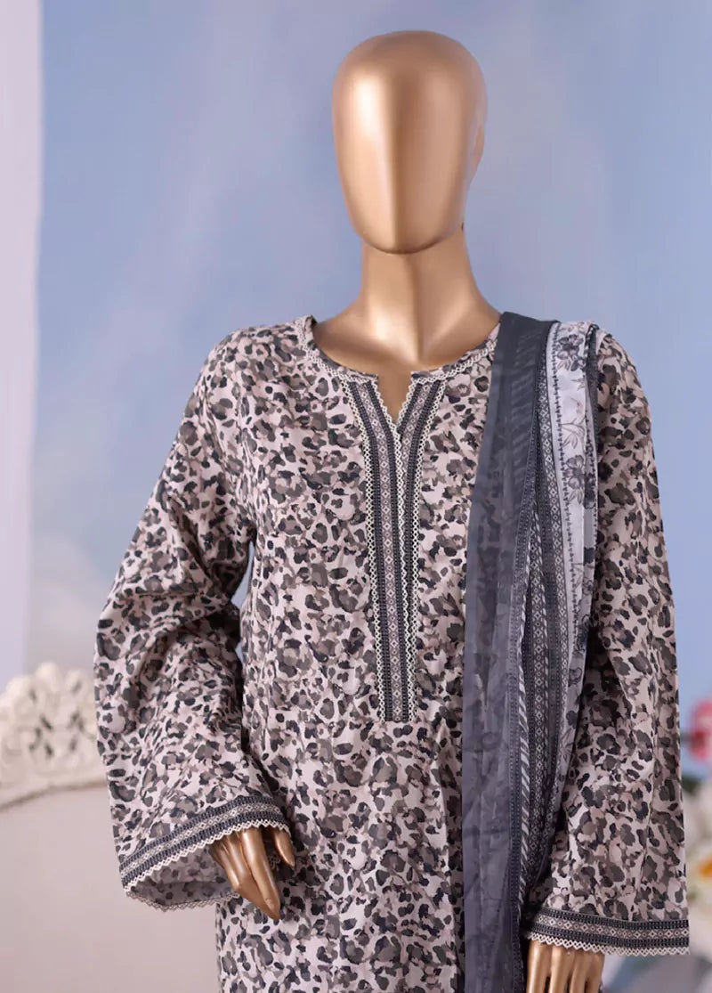 WCC-2565- 3 Piece Printed Cotton Stitched Suit