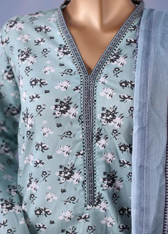 WCC-2571- 3 Piece Printed Cotton Stitched Suit