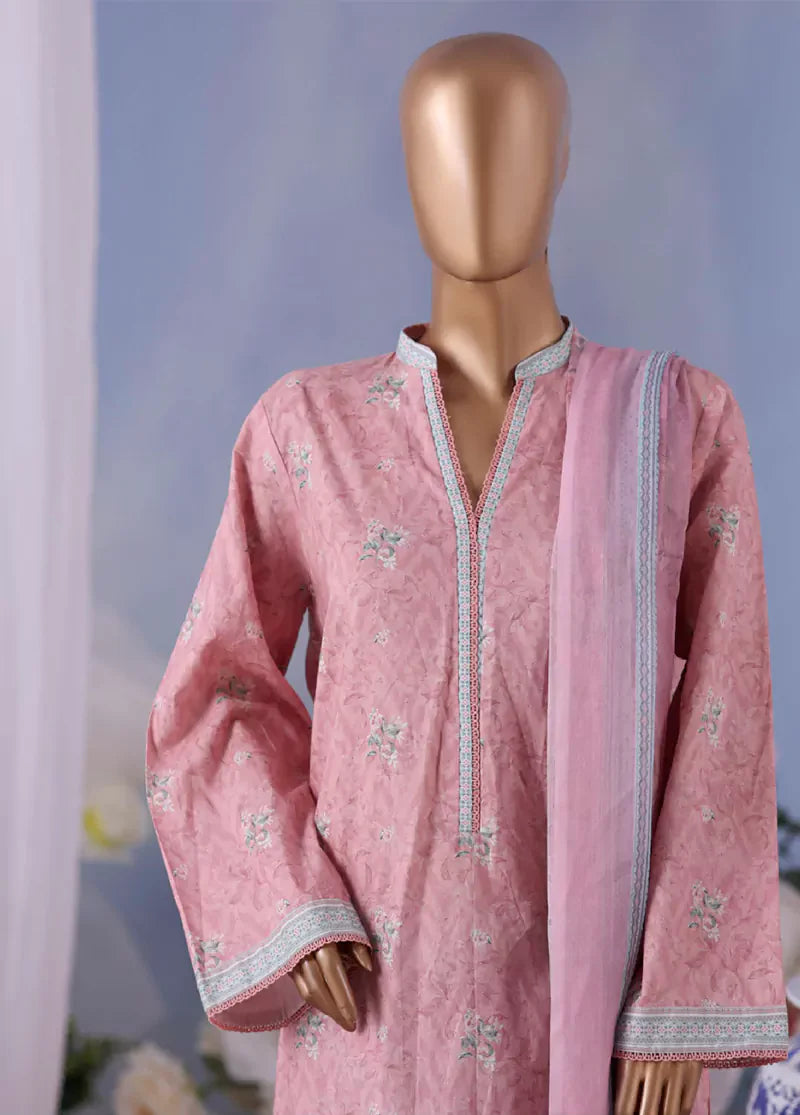 WCC-2572- 3 Piece Printed Cotton Stitched Suit